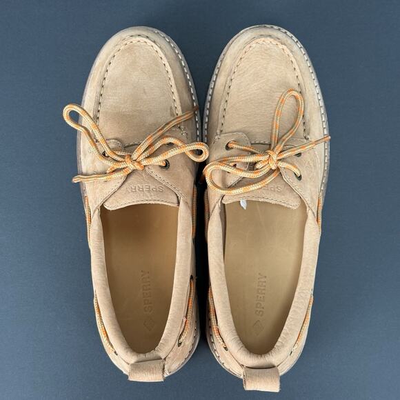 Sperry Authentic Original Boat Shoes 9 Size Tan Leather Lug Sole 2‑Eye main image 8